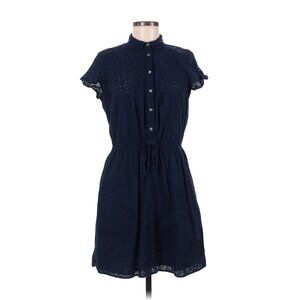 J. Crew Mercantile Navy Blue Eyelet Dress Size M 100% cotton
